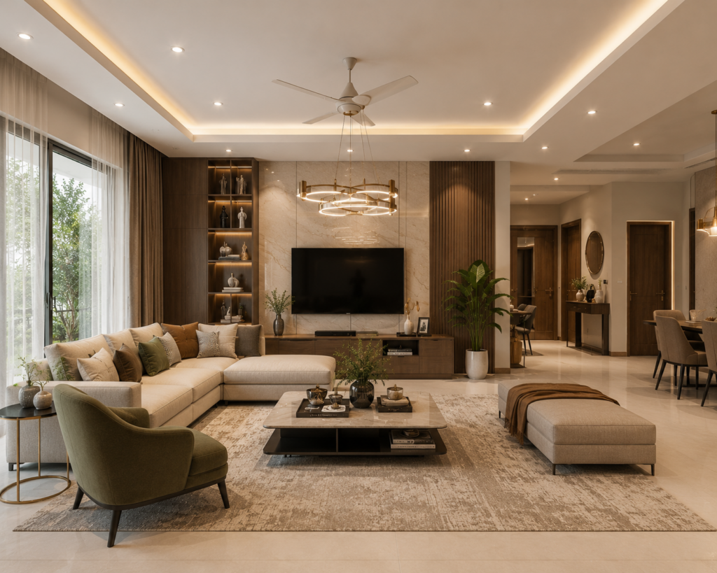 Premium living room interiors in my home mangala kondapur