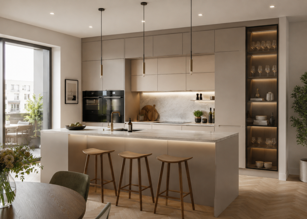 Luxury Modular Kitchen Designers in De Blueoak The Trilight