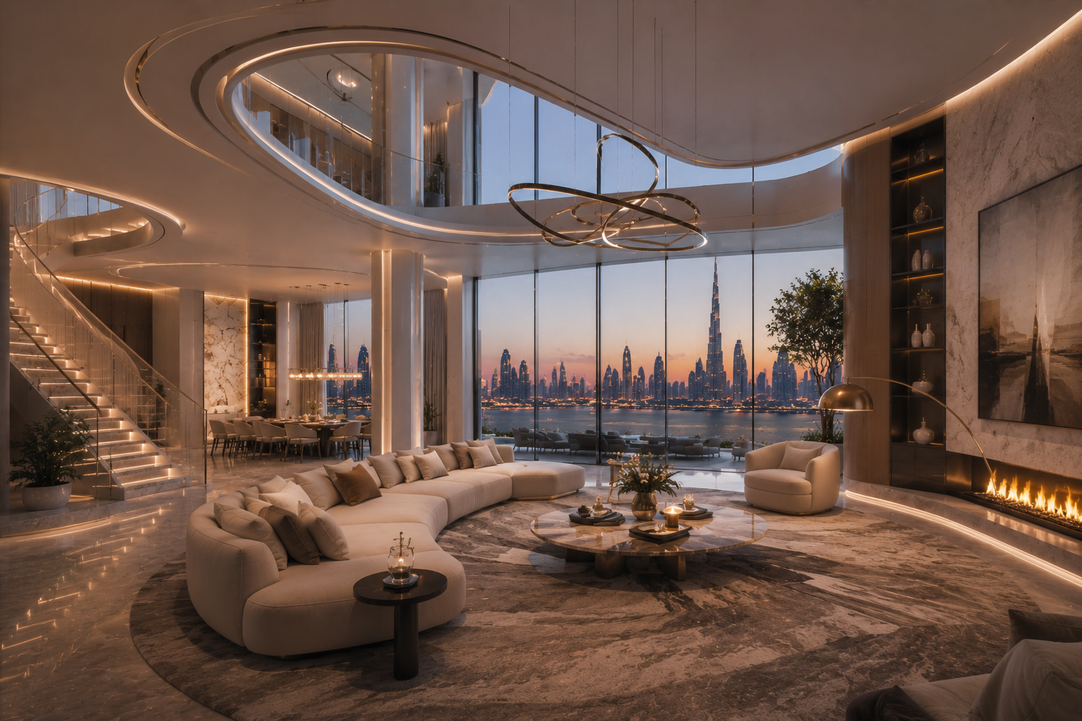 Luxury Living Room Interiors in Trevita By Cybercity