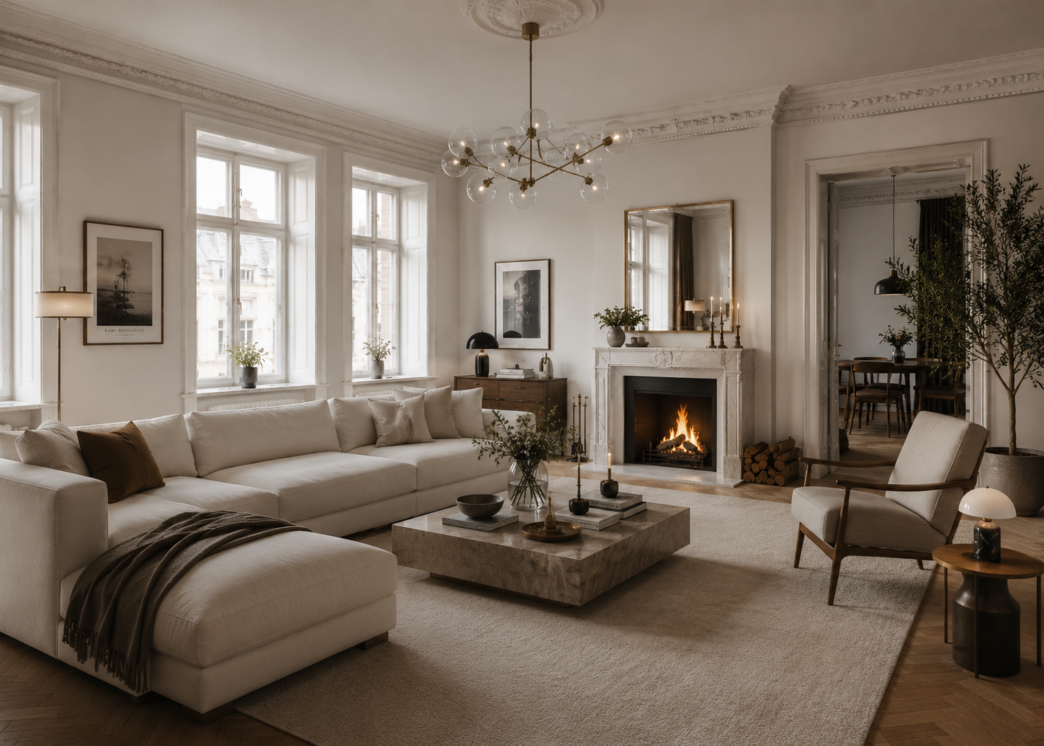Luxury Living Room Interiors in De Blueoak The Trilight