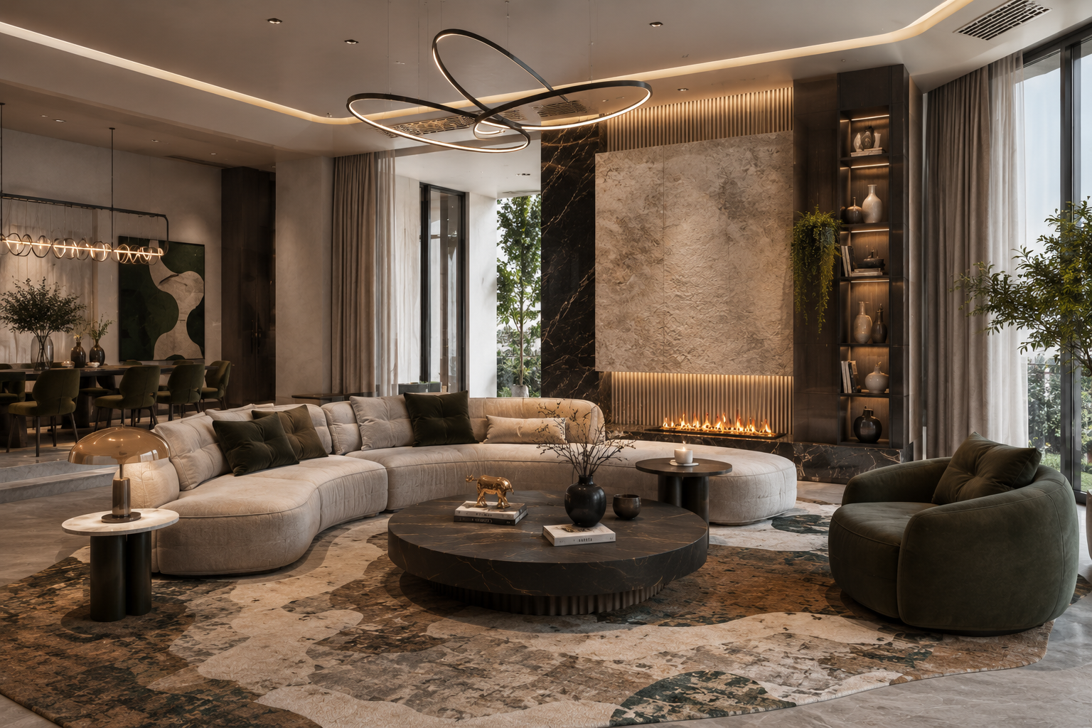 Luxury Living Room Interiors in Brigade Enclave