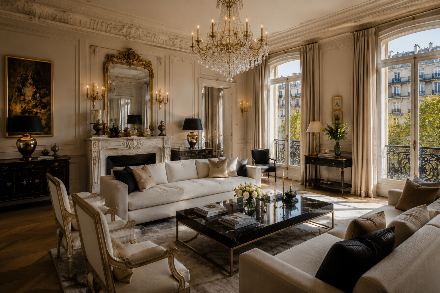 Luxury Living Room Interiors in Vamsiram Westwood