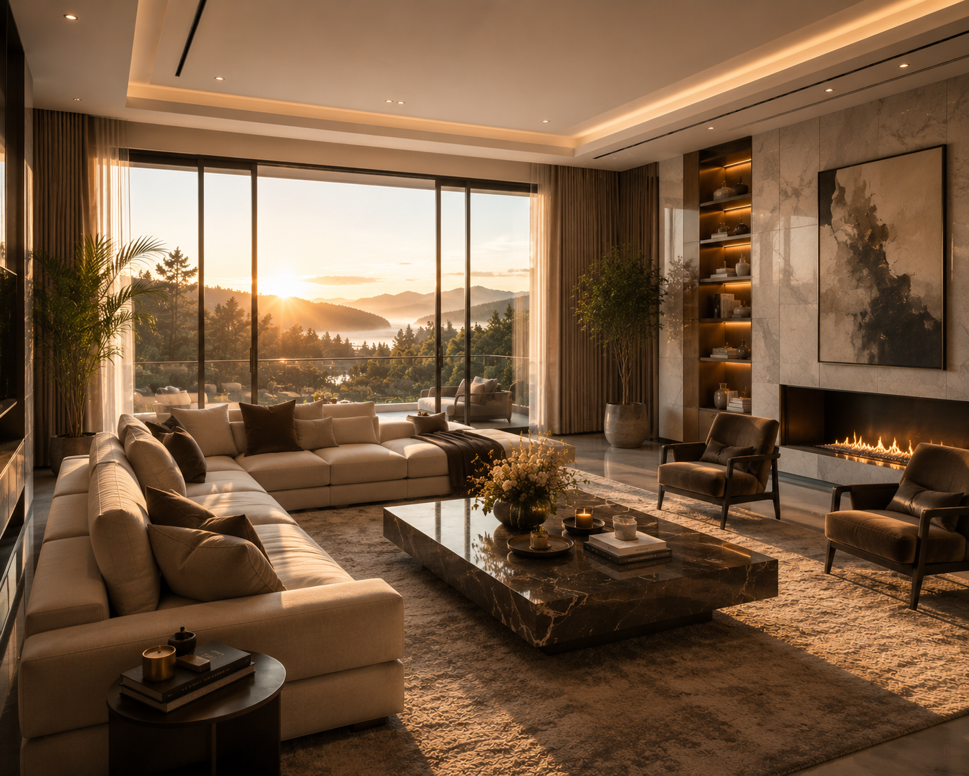 Luxury Living Room Interiors in The Spectrum by Ramky