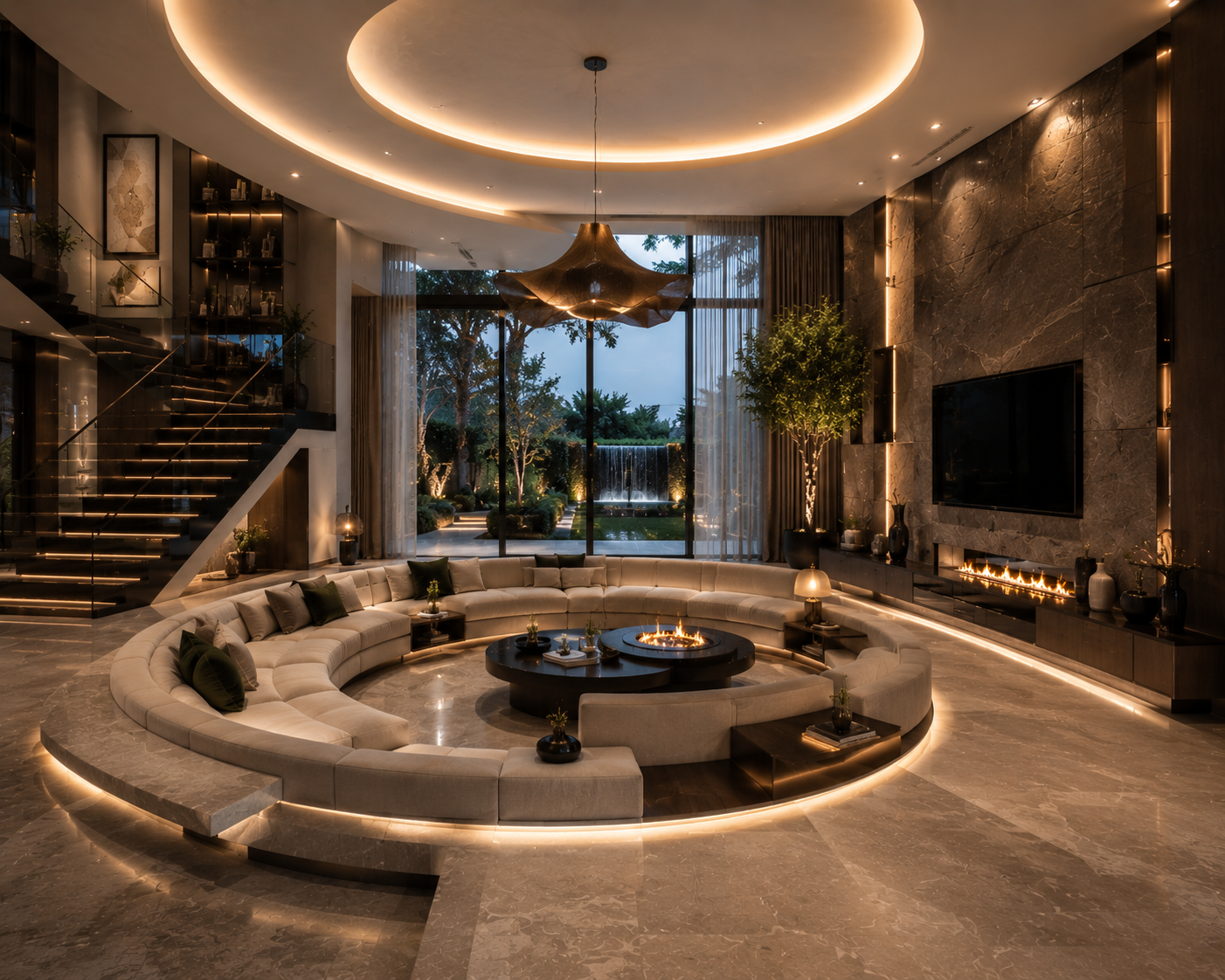 Luxury Living Room Interiors in Ramky One Astra