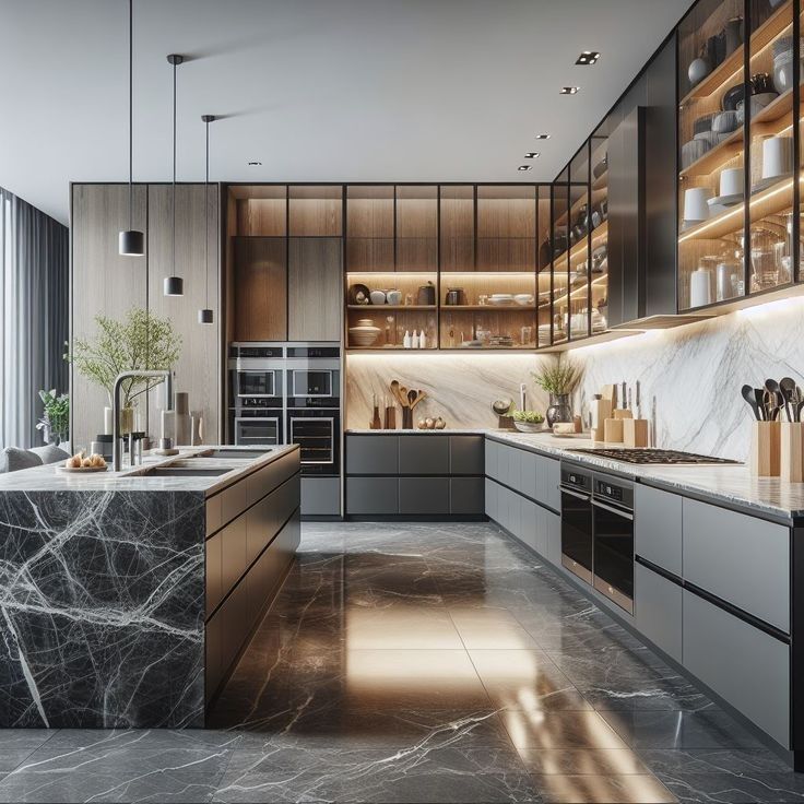 Luxury Modular Kitchen in W by DSR